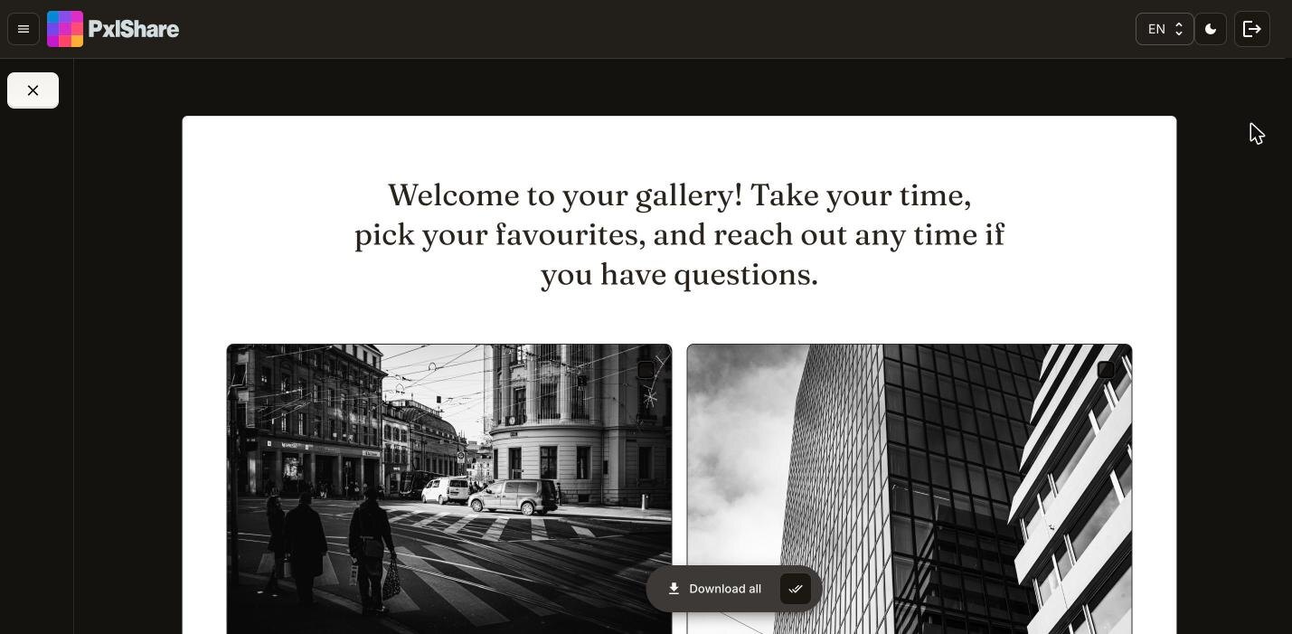 Client galleries